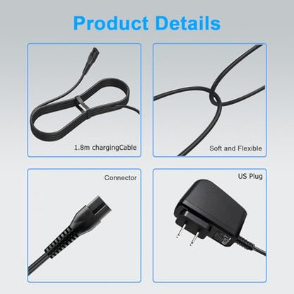 LIANSUM Replacement Charger Compatible with Wahl 9649 Hair Clipper – Power Cord for Wahl 9649 & 9649P Color Pro Cordless Trimmer