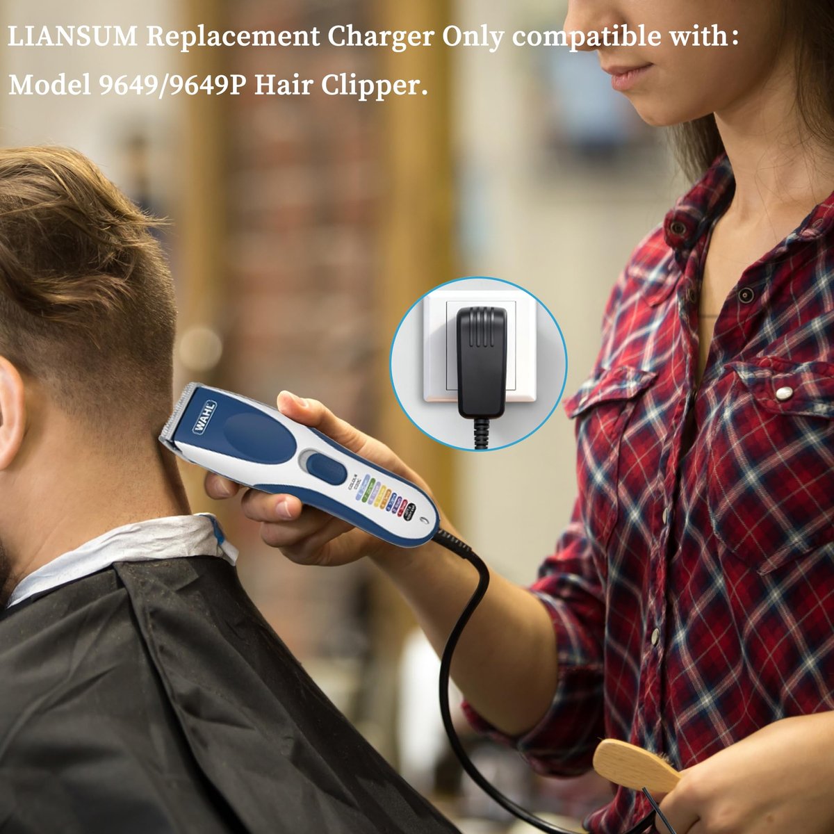 LIANSUM Replacement Charger Compatible with Wahl 9649 Hair Clipper – Power Cord for Wahl 9649 & 9649P Color Pro Cordless Trimmer - görsel 13