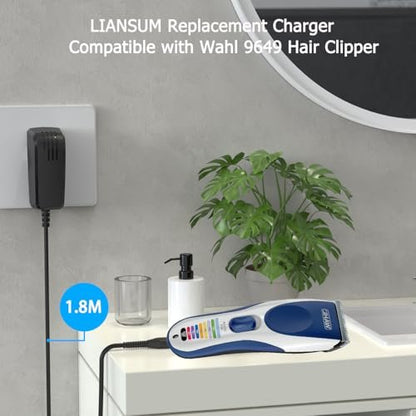 LIANSUM Replacement Charger Compatible with Wahl 9649 Hair Clipper – Power Cord for Wahl 9649 & 9649P Color Pro Cordless Trimmer