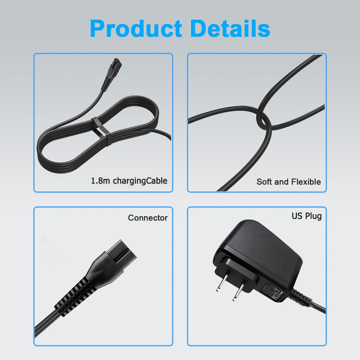 LIANSUM Replacement Charger Compatible with Wahl 9649 Hair Clipper – Power Cord for Wahl 9649 & 9649P Color Pro Cordless Trimmer - görsel 9