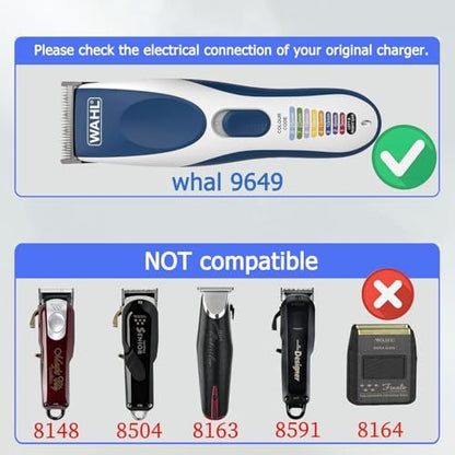 LIANSUM Replacement Charger Compatible with Wahl 9649 Hair Clipper – Power Cord for Wahl 9649 & 9649P Color Pro Cordless Trimmer