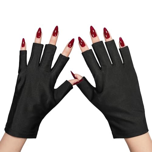 GAOY Anti UV Gloves for Gel Nail Lamp – UPF50+ Fingerless Protection for Salon & Home DIY Avelisse
