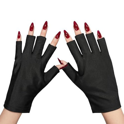 GAOY Anti UV Gloves for Gel Nail Lamp – UPF50+ Fingerless Protection for Salon & Home DIY Avelisse