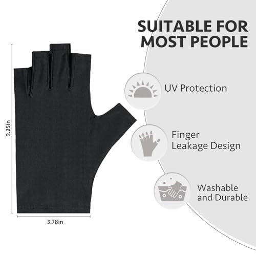 GAOY Anti UV Gloves for Gel Nail Lamp – UPF50+ Fingerless Protection for Salon & Home DIY Avelisse