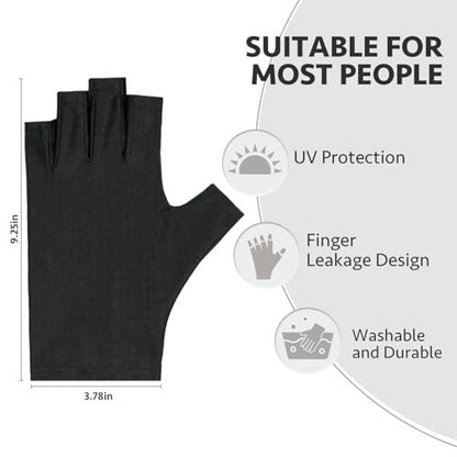 GAOY Anti UV Gloves for Gel Nail Lamp – UPF50+ Fingerless Protection for Salon & Home DIY Avelisse