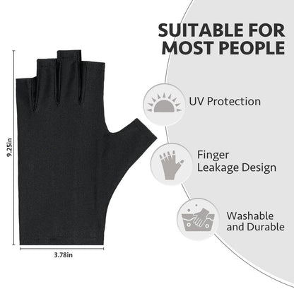 GAOY Anti UV Gloves for Gel Nail Lamp – UPF50+ Fingerless Protection for Salon & Home DIY Avelisse