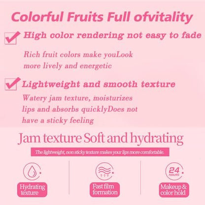 Yasovigi 6 Colors Lip Oil Stain Set - Watery Lip Tint, High Pigment, Non-Sticky Lip Gloss for Multi-Use Lip and Cheek Color
