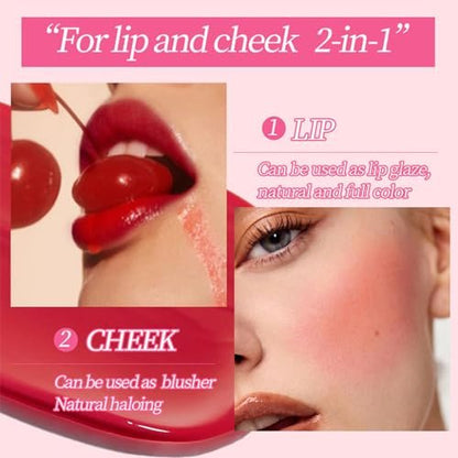 Yasovigi 6 Colors Lip Oil Stain Set - Watery Lip Tint, High Pigment, Non-Sticky Lip Gloss for Multi-Use Lip and Cheek Color