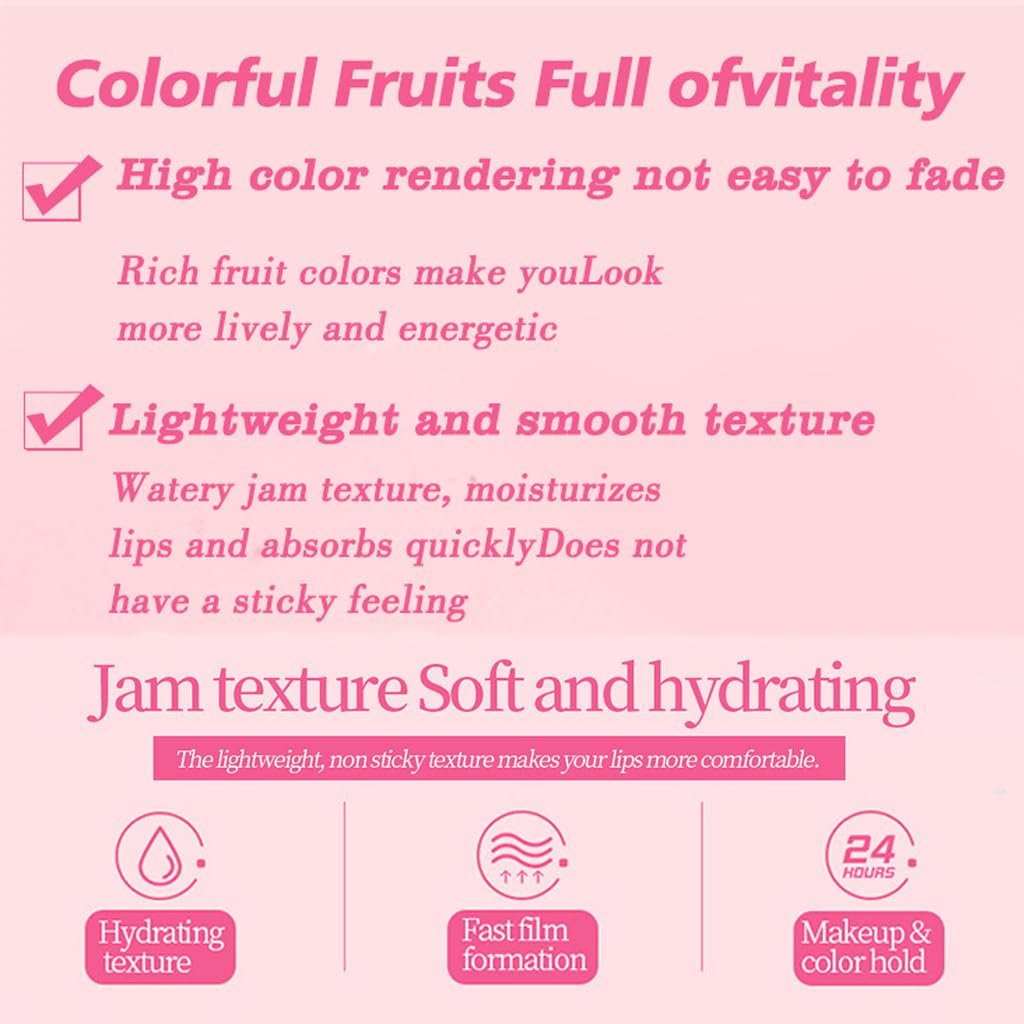 Yasovigi 6 Colors Lip Oil Stain Set - Watery Lip Tint, High Pigment, Non-Sticky Lip Gloss for Multi-Use Lip and Cheek Color - görsel 13