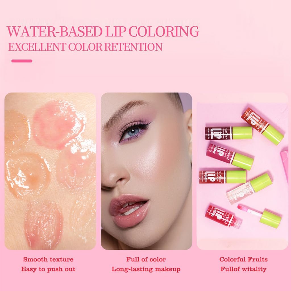 Yasovigi 6 Colors Lip Oil Stain Set - Watery Lip Tint, High Pigment, Non-Sticky Lip Gloss for Multi-Use Lip and Cheek Color - görsel 9