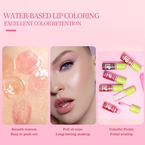 Yasovigi 6 Colors Lip Oil Stain Set - Watery Lip Tint, High Pigment, Non-Sticky Lip Gloss for Multi-Use Lip and Cheek Color - görsel 10