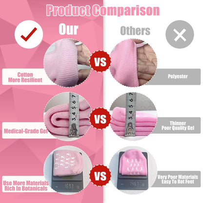 2Pairs Moisturizing Socks - Silicone Gel Socks for Dry Cracked Feet Women - Lotion Socks for Repairing, Softening and Hydrating Feet Avelisse