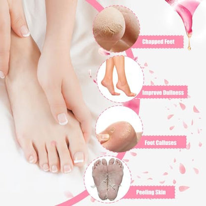 2Pairs Moisturizing Socks - Silicone Gel Socks for Dry Cracked Feet Women - Lotion Socks for Repairing, Softening and Hydrating Feet Avelisse