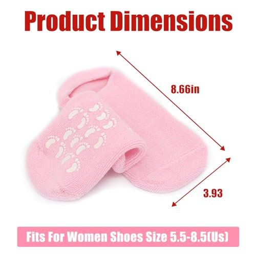 2Pairs Moisturizing Socks - Silicone Gel Socks for Dry Cracked Feet Women - Lotion Socks for Repairing, Softening and Hydrating Feet Avelisse