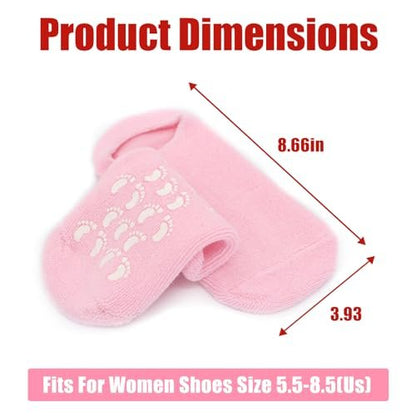 2Pairs Moisturizing Socks - Silicone Gel Socks for Dry Cracked Feet Women - Lotion Socks for Repairing, Softening and Hydrating Feet Avelisse