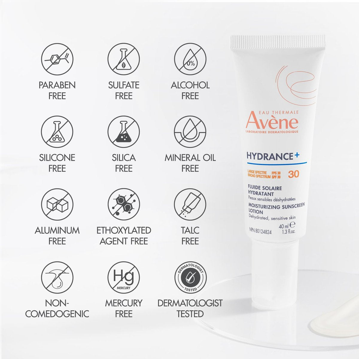 Avène Hydrance+ Moisturizing Sunscreen Lotion SPF 30 – 1.3 Fl Oz Avelisse