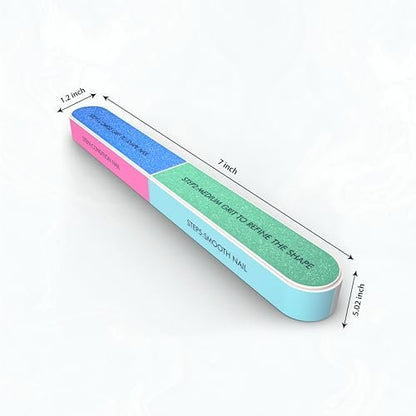 7-Way Nail Buffer Block for Natural Nails – Upgraded 150/320/600/1200/4000 Grit Shine Smoother, Fingernail Files & Buffers