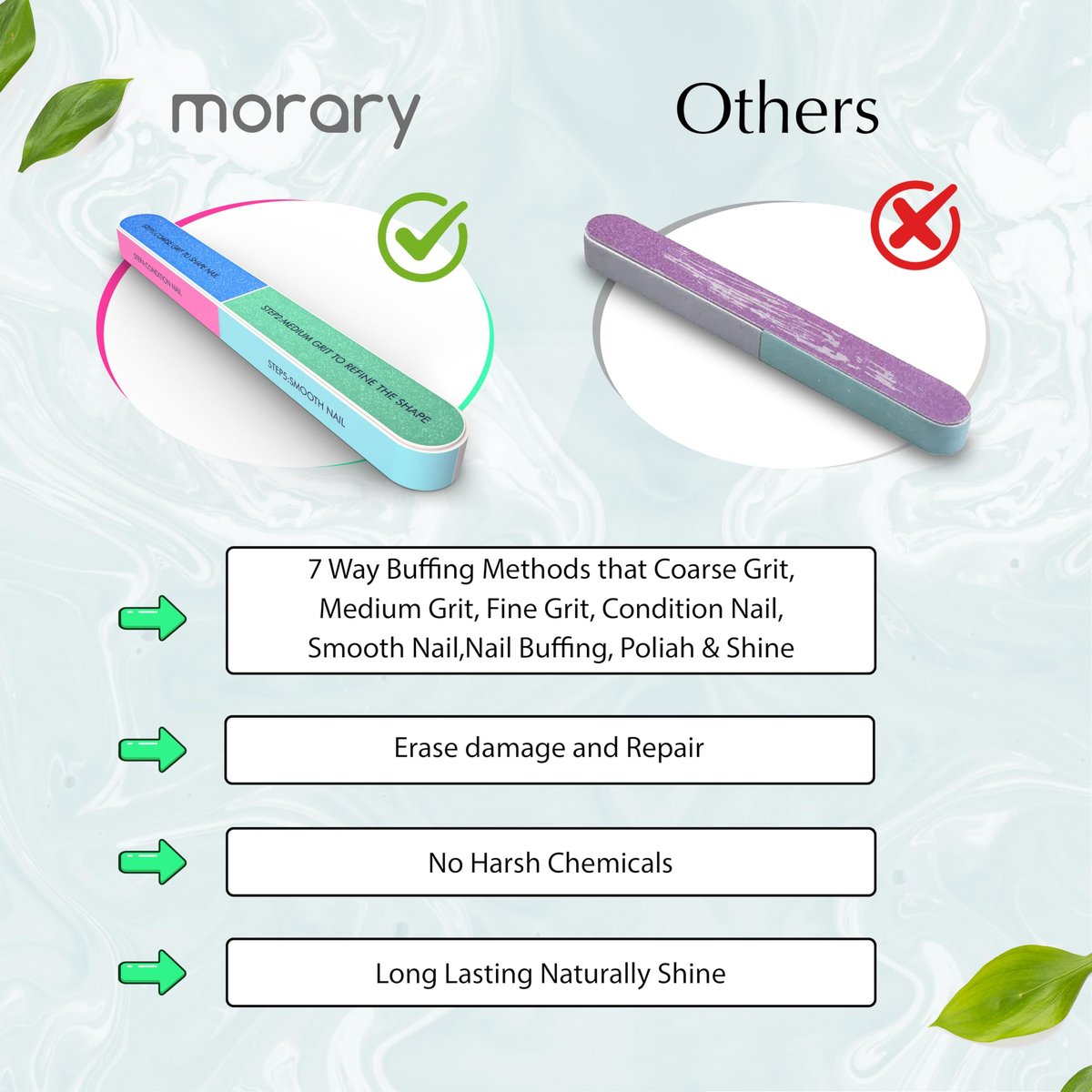 7-Way Nail Buffer Block for Natural Nails – Upgraded 150/320/600/1200/4000 Grit Shine Smoother, Fingernail Files & Buffers - görsel 11
