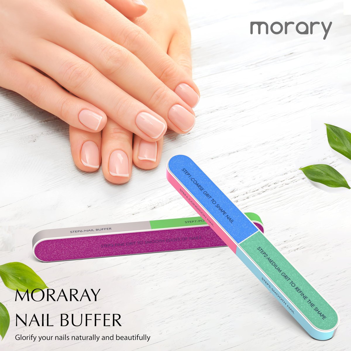 7-Way Nail Buffer Block for Natural Nails – Upgraded 150/320/600/1200/4000 Grit Shine Smoother, Fingernail Files & Buffers - görsel 9