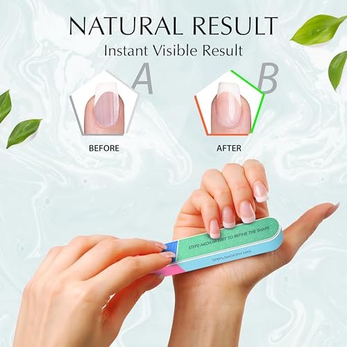 7-Way Nail Buffer Block for Natural Nails – Upgraded 150/320/600/1200/4000 Grit Shine Smoother, Fingernail Files & Buffers - görsel 8