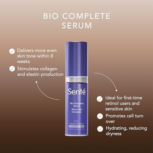 Senté Bio Complete Serum – Gentle Retinoid Serum for Sensitive Skin, Nourishing & Hydrating, Combats Dullness & Signs of Aging, 1 Fl Oz Avelisse