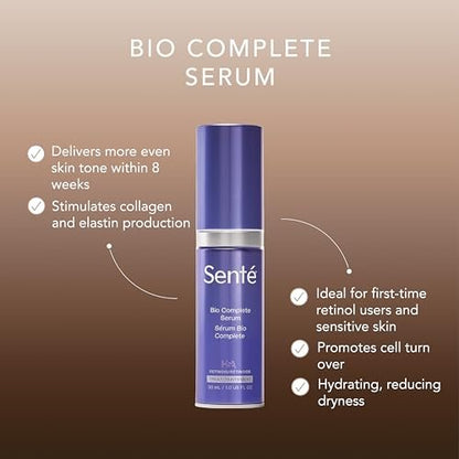 Senté Bio Complete Serum – Gentle Retinoid Serum for Sensitive Skin, Nourishing & Hydrating, Combats Dullness & Signs of Aging, 1 Fl Oz Avelisse