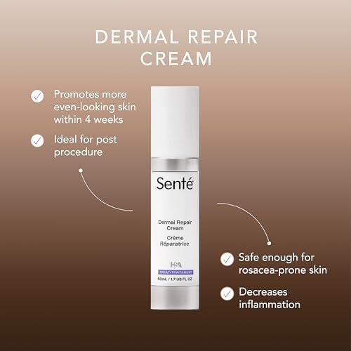 Senté Dermal Repair Facial Cream – Nourishing Moisturizer for Rosacea, Sensitive Skin & Post-Procedure, with Patented HSA, Vitamin E & Green Tea Extract, 1.7 Fl Oz Avelisse