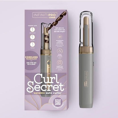INFINITIPRO by CONAIR Curl Secret MINI Automatic Curling Iron – 1/2-Inch Barrel, Cordless Hair Curler for Short to Medium Hair Avelisse