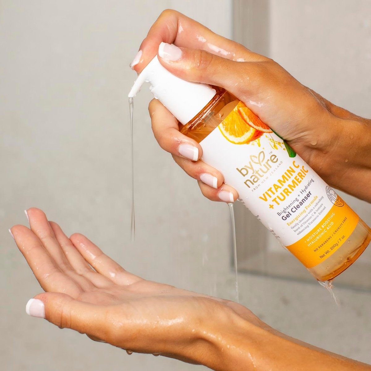 By Nature Vitamin C + Turmeric Gel Cleanser with Hyaluronic Acid – Hydrating Face Wash & Makeup Remover for Oily and Acne-Prone Skin, Natural Daily Facial Wash (7 oz) Avelisse