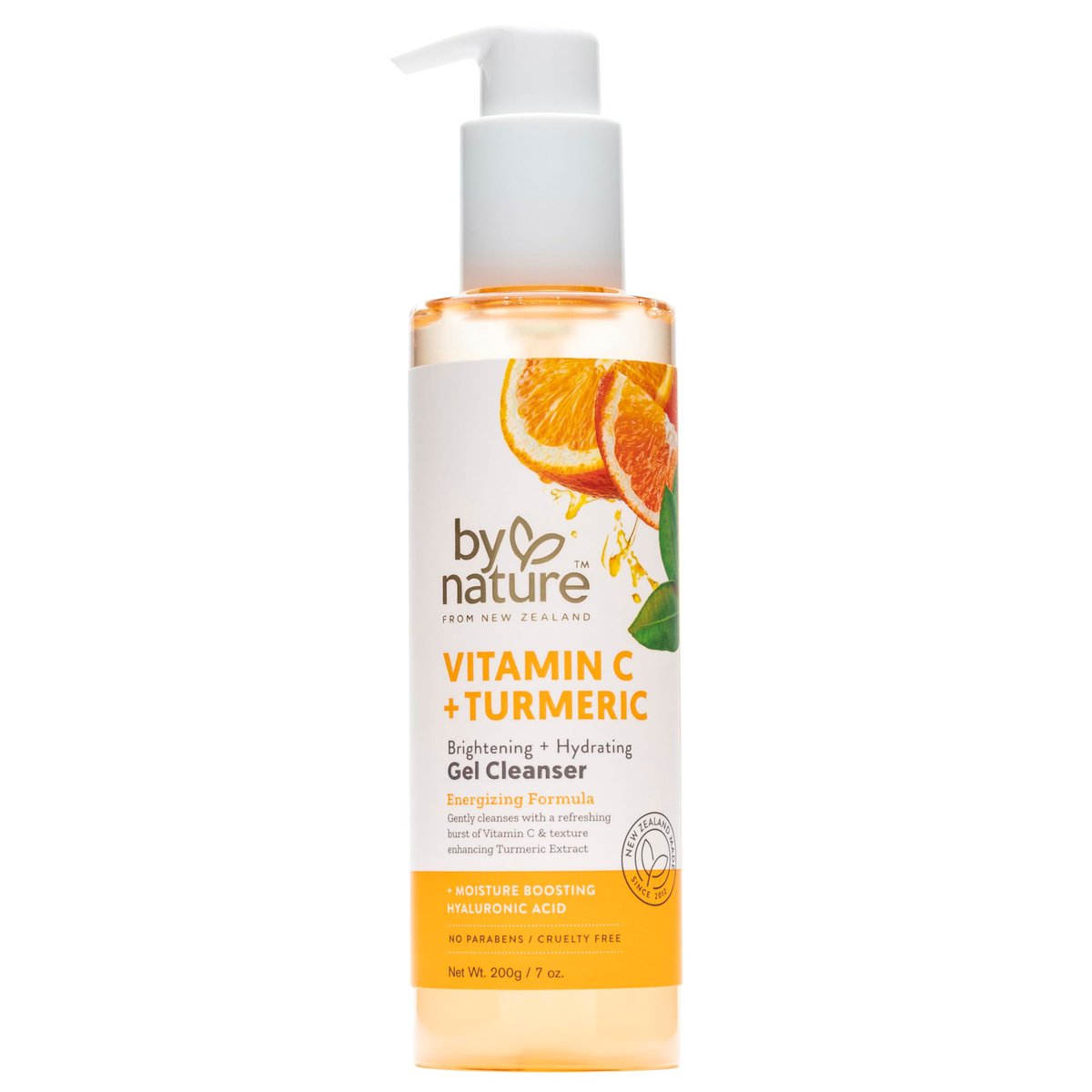 By Nature Vitamin C + Turmeric Gel Cleanser with Hyaluronic Acid – Hydrating Face Wash & Makeup Remover for Oily and Acne-Prone Skin, Natural Daily Facial Wash (7 oz) Avelisse