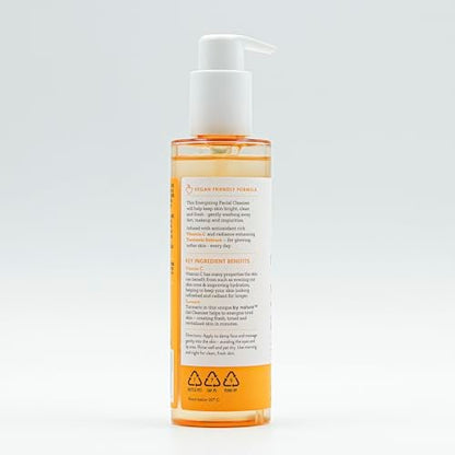 By Nature Vitamin C + Turmeric Gel Cleanser with Hyaluronic Acid – Hydrating Face Wash & Makeup Remover for Oily and Acne-Prone Skin, Natural Daily Facial Wash (7 oz) Avelisse