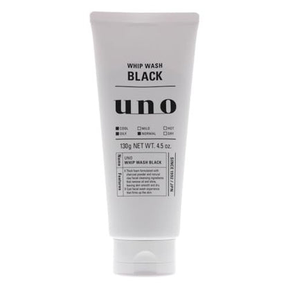 UNO WHIP WASH Black Facial Cleanser for Men - Deep Cleansing Face Wash 4.5 oz Avelisse