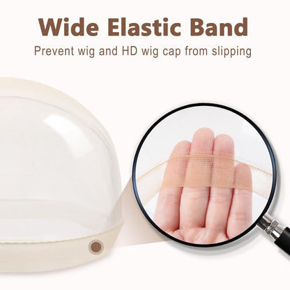 TaShow 30 Pack Ultra Thin Transparent Wig Caps for Women – Breathable Nylon Stocking Cap for Long Thick Hair with Elastic Band