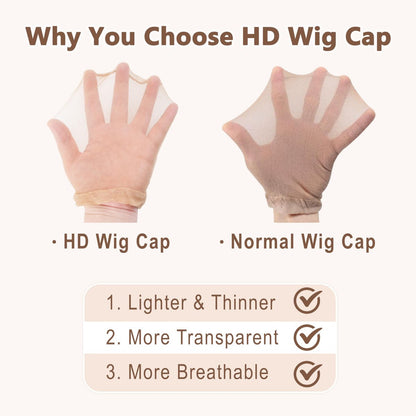 TaShow 30 Pack Ultra Thin Transparent Wig Caps for Women – Breathable Nylon Stocking Cap for Long Thick Hair with Elastic Band