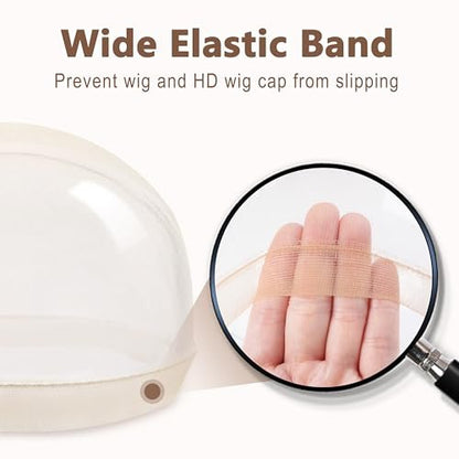 TaShow 30 Pack Ultra Thin Transparent Wig Caps for Women – Breathable Nylon Stocking Cap for Long Thick Hair with Elastic Band
