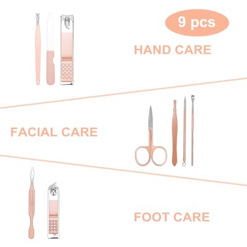 Rose Gold Manicure Set – 9-Piece Professional Nail Clipper Kit for Grooming, Pedicure & Personal Care - görsel 4
