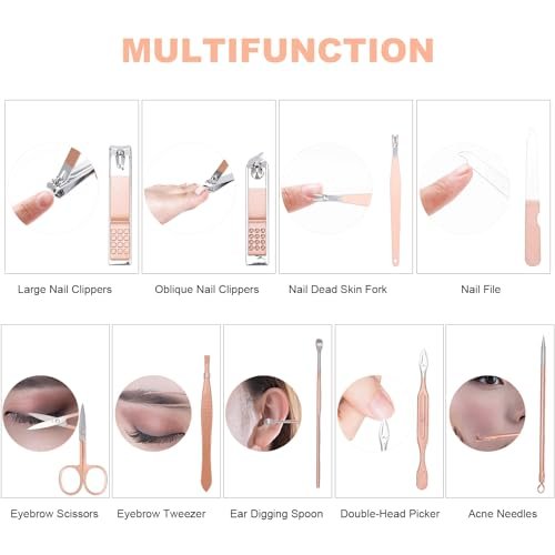 Rose Gold Manicure Set – 9-Piece Professional Nail Clipper Kit for Grooming, Pedicure & Personal Care - görsel 6