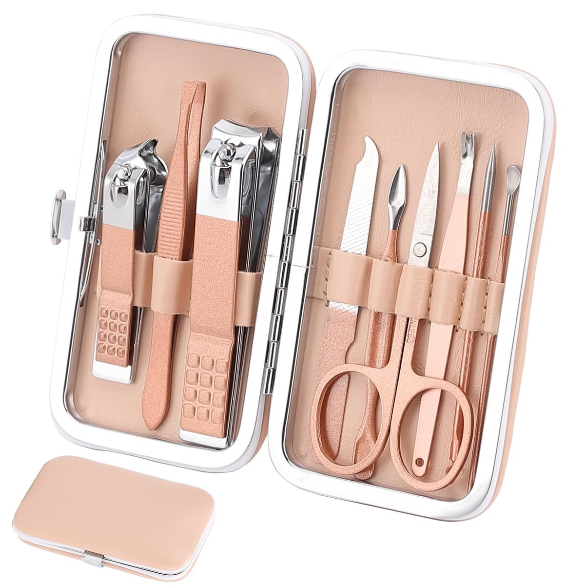 Rose Gold Manicure Set – 9-Piece Professional Nail Clipper Kit for Grooming, Pedicure & Personal Care - görsel 1