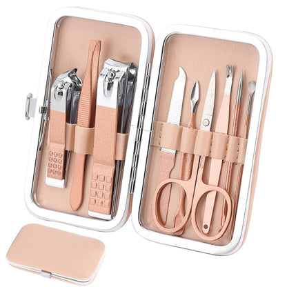 Rose Gold Manicure Set – 9-Piece Professional Nail Clipper Kit for Grooming, Pedicure & Personal Care