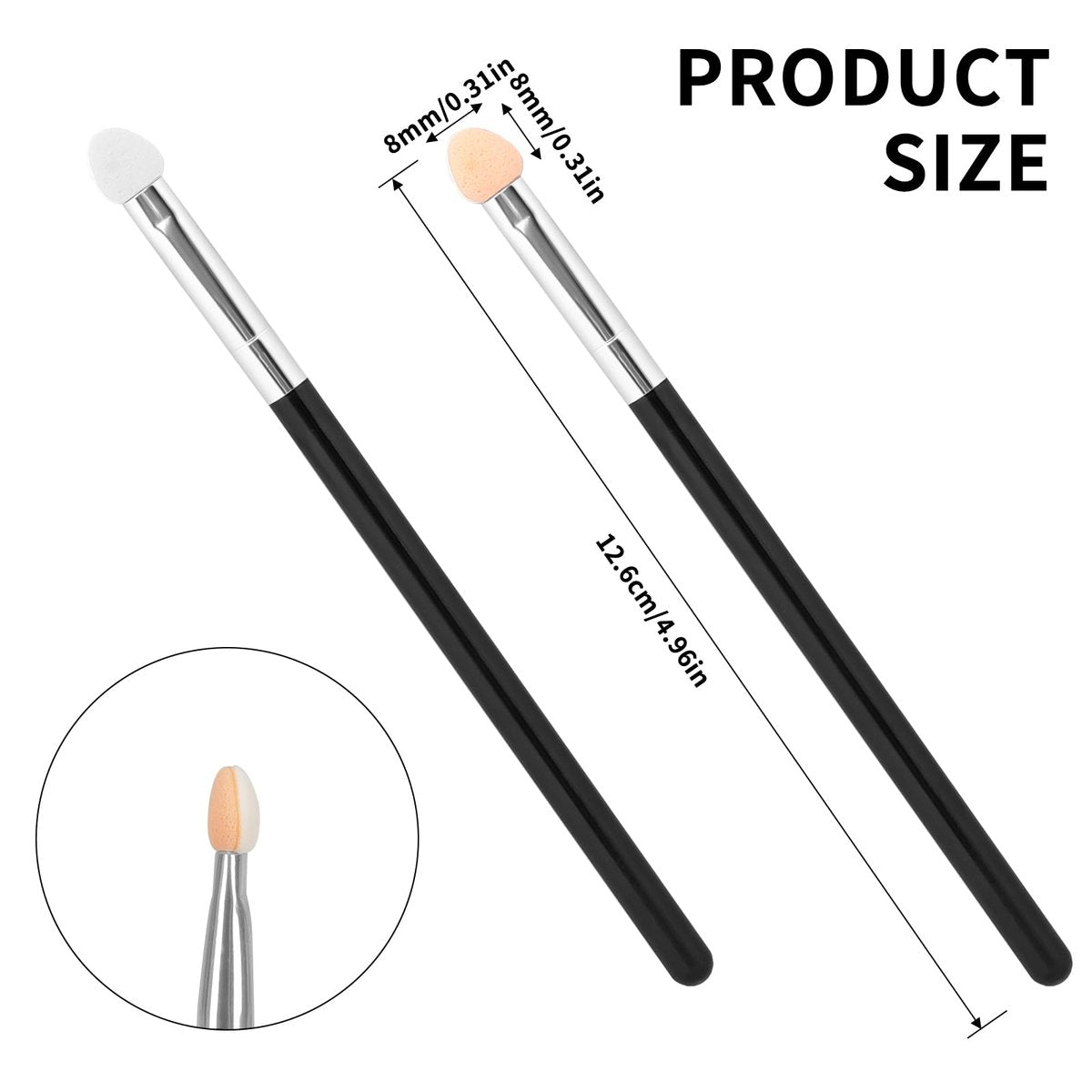 12-Pack Long Eyeshadow Applicator Sponge Set – Reusable Professional Eyeshadow Brushes for Women - görsel 5