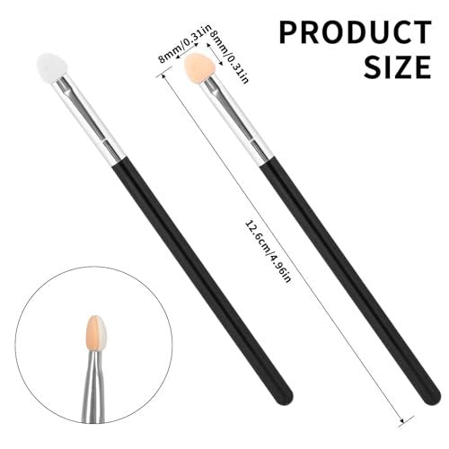12-Pack Long Eyeshadow Applicator Sponge Set – Reusable Professional Eyeshadow Brushes for Women - görsel 6
