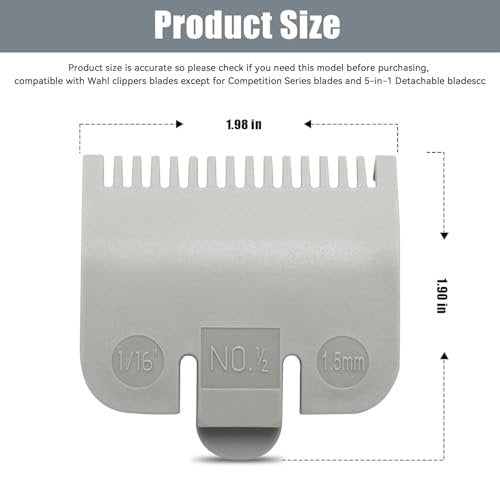 Wahl Clipper Guard Replacement #3137-101 - #1/2 (1.5mm) Grey - 2 Pack - görsel 4