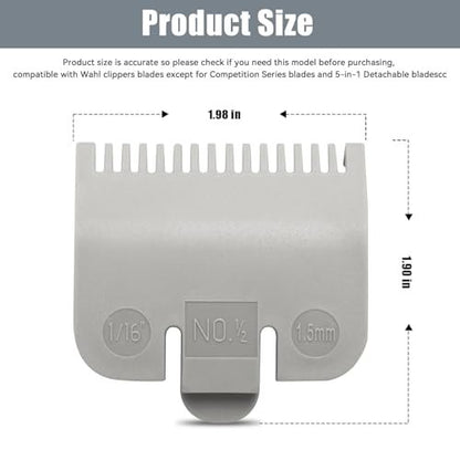 Wahl Clipper Guard Replacement #3137-101 - #1/2 (1.5mm) Grey - 2 Pack