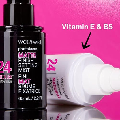 wet n wild Photo Focus Setting Mist - Matte Finish, 24HR Wear, Lightweight & Nourishing with Provitamin B5 & E, Cruelty-Free & Vegan