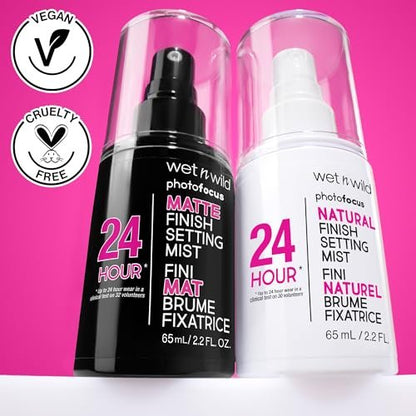 wet n wild Photo Focus Setting Mist - Matte Finish, 24HR Wear, Lightweight & Nourishing with Provitamin B5 & E, Cruelty-Free & Vegan