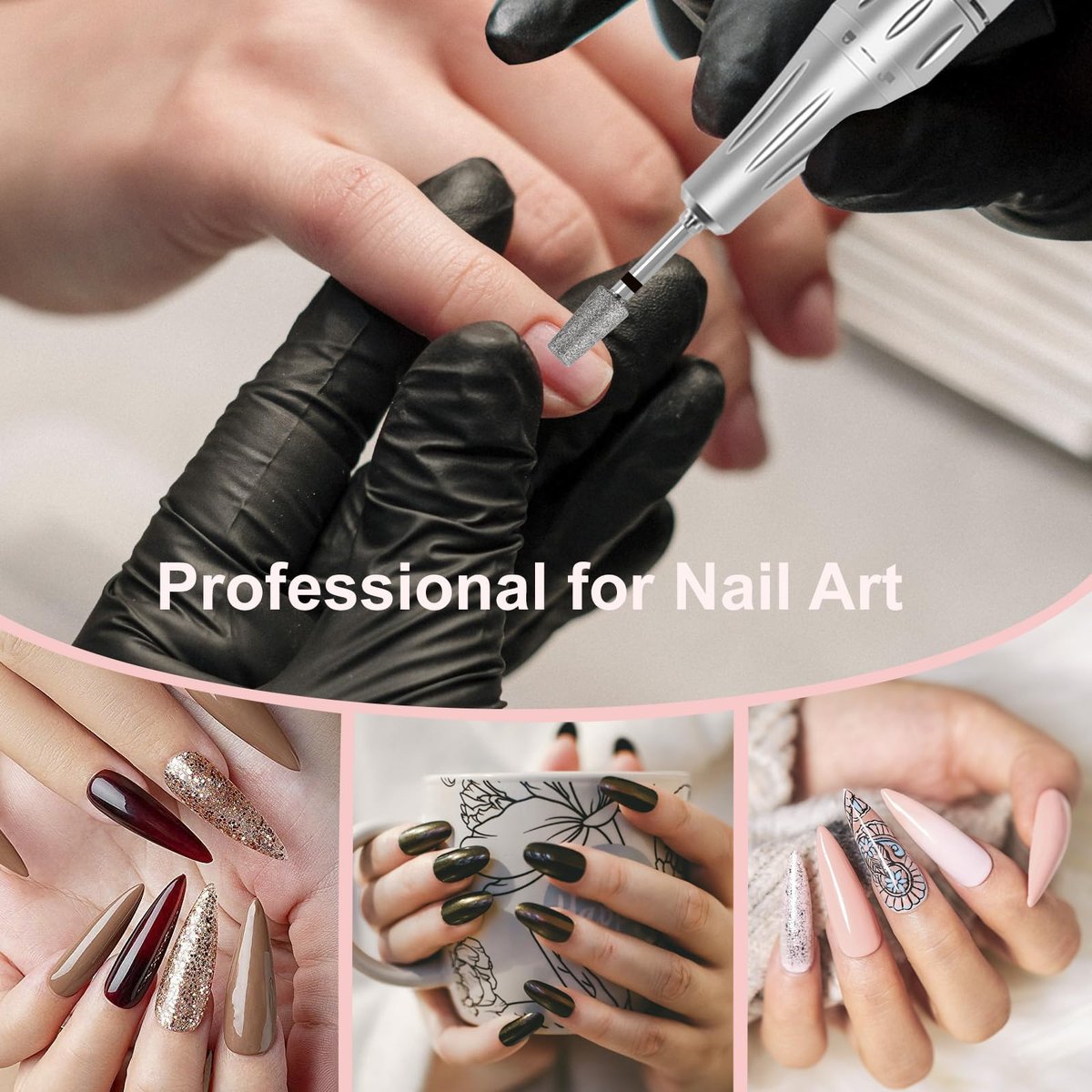HungGato Tapered Barrel Shape Cuticle Nail Drill Bits, Diamond Drill Bits 3/32” – Professional Safety Cuticle Clean Drill for Electric Manicure (Coarse) - görsel 13