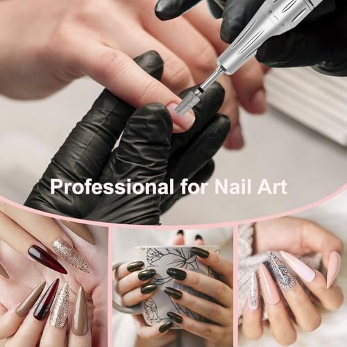 HungGato Tapered Barrel Shape Cuticle Nail Drill Bits, Diamond Drill Bits 3/32” – Professional Safety Cuticle Clean Drill for Electric Manicure (Coarse) - görsel 14