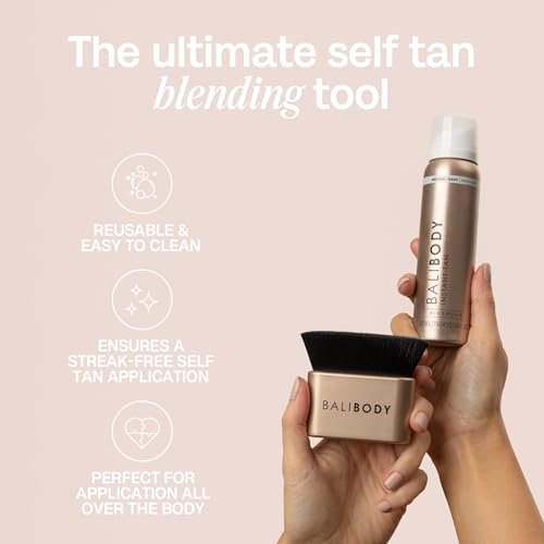 Bali Body Blending Brush - Kabuki Brush for Self Tanner Face & Body - Streak-Free Ultra-Soft Reusable Tanning Accessory for Mousse Cream Spray - Vegan Easy to Clean No Stained Hands Avelisse