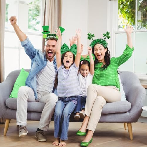 GoosWexmzl 9-Piece St. Patrick's Day Headband Set - Green Shamrock Clover Headwear for Women & Girls - görsel 14