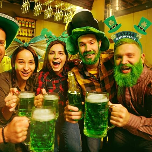 GoosWexmzl 9-Piece St. Patrick's Day Headband Set - Green Shamrock Clover Headwear for Women & Girls - görsel 12
